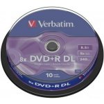 Verbatim DVD+R DL 8,5GB 8x, spindle, 10ks (43666) – Zboží Živě