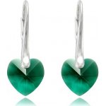 Swarovski Elements Heart krystal stříbrné visací zelené srdce srdíčka 31300.3 Emerald zelená tmavá smaragdová brčálová – Zbozi.Blesk.cz