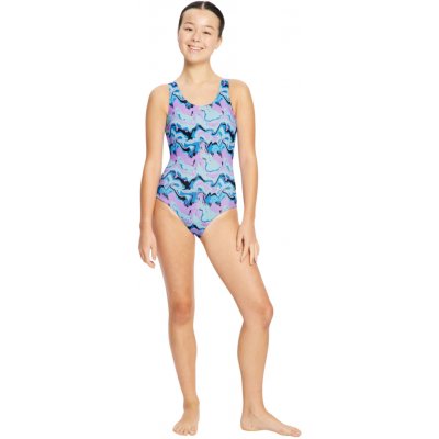 Modibodi dívčí menstruační plavky Performance Racerback One Piece Super Marble Blue jednodílné – Sleviste.cz