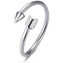 S`Agapõ Hravý otevřený prsten z oceli Click SCK142