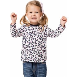 Winkiki kids Wear dívčí tričko s dlouhým rukávem Leopard mléčně bílá