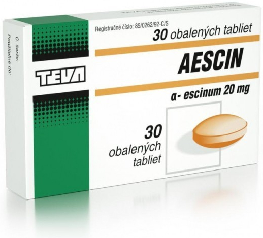 Aescin-Teva por.tbl.ent. 30 x 20 mg od 79 Kč - Heureka.cz