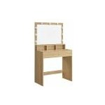 Trendie toaletní stolek LUNARIA s led osvětlením hnědý – Zboží Dáma