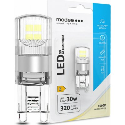 Modee LED žárovka G9 Aluminium 2,6W neutrální bílá ML-G9A4000K2,6WNB1 – Zboží Živě