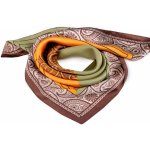 Prima-obchod Saténový šátek paisley 70x70 cm, barva 2 hnědá koňak – Sleviste.cz
