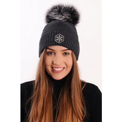 Čepice R-JET Top fashion exclusive ohrnutá antracit -černý lur. ČB bamb – Hledejceny.cz