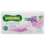 Paloma Sensitive Care papírové kapesníky Lavender Essence 4-vrstvé 8x9