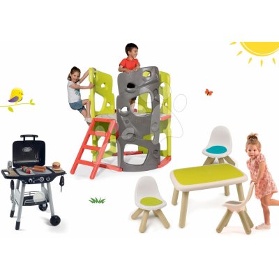 Smoby Set preliezačka Multi-Activity Tower na šplhanie so šmykľavkou+3 stoličky so stolčekom a grilom SM840201-7 – Zbozi.Blesk.cz