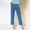 Dámské džíny B 7/8 kalhoty s kapsami strečové džínovina modré