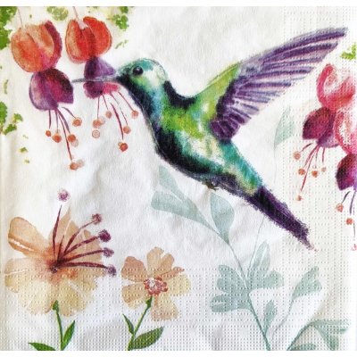 Ubrousek 33x33cm Kolibřík ptáček – Zboží Dáma