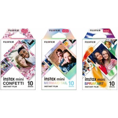FUJIFILM instax MINI™ film bundle deco 21 (confetti, mermaid tail, spray art) – Zboží Mobilmania