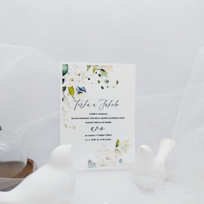 Svatební oznámení Kytice bílých růží 1, rozměry 10,5 x 14,5 cm – Hledejceny.cz