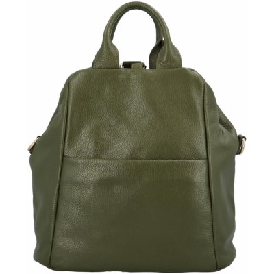 Luxusní dámský kožený kabelko-batoh Opu zelená