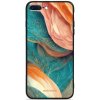 Pouzdro a kryt na mobilní telefon Apple Pouzdro Mobiwear Glossy Apple iPhone 8 Plus - G025G - Azurový a oranžový mramor