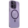 Pouzdro a kryt na mobilní telefon Pouzdro Appleking ochranné průsvitné s MagSafe iPhone 14 Pro Max - fialové
