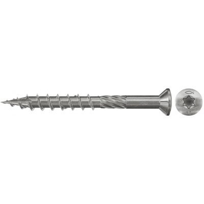 fischer vrut pro terasy 5 x 40 zápustná hlava nerez A2 částečný závit drážka TX – Hledejceny.cz