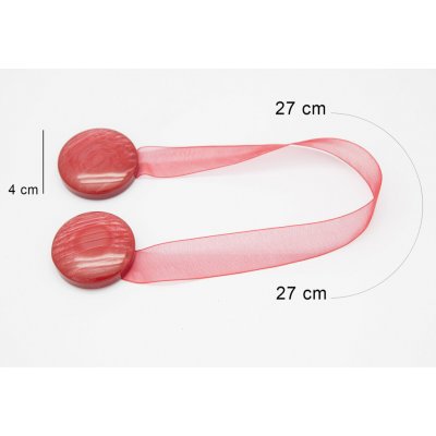 EUROFIRANY SADA 2KS DEKORAČNÍ SPONA NA ZÁVĚS 67 S MAGNETEM ČERVENÁ – Sleviste.cz