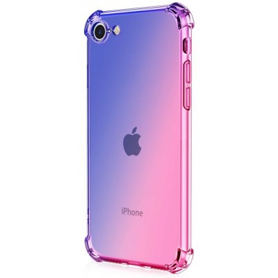 Pouzdro TopQ iPhone SE 2020 silikon Shock duhové modro-růžový