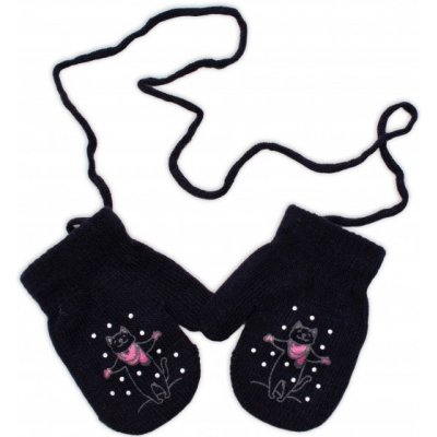 YO! Zimní dívčí rukavičky se šňůrkou Micka - granátové – Zboží Dáma