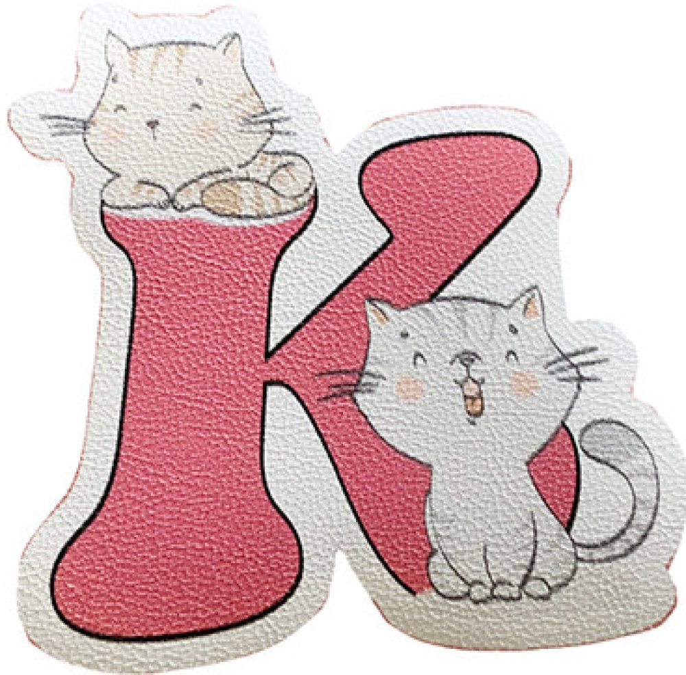XXL koženkový štítek "K" kočky – Zboží Dáma