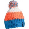 Čepice Háčkovaná zimní čepice MB7940 Modrá / oranžová / bílá