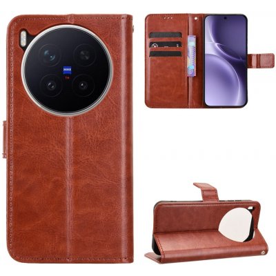 Crazy knížkové pouzdro na Vivo X300 Pro 5G hnědé – Sleviste.cz