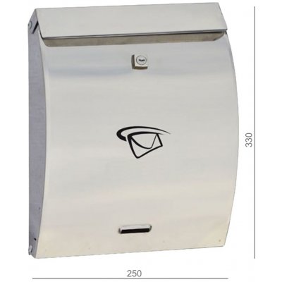 Poštovní schránka (250X330x65 mm), max. formát listu: C4, leštěná nerez / AISI430 – Hledejceny.cz