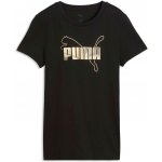 Puma Dámské triko ESSENTIALS LOGO LAB METALLIC TEE Černá Zlatá – Sleviste.cz