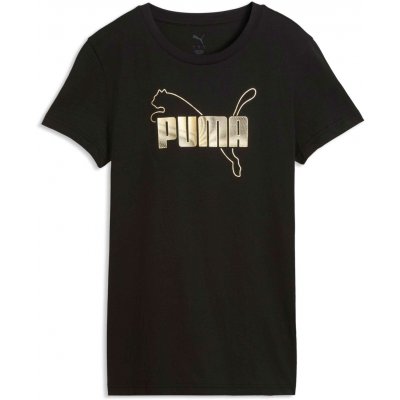 Puma Dámské triko ESSENTIALS LOGO LAB METALLIC TEE Černá Zlatá – Sleviste.cz