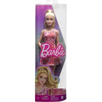 Barbie Modelka růžové květinové šaty