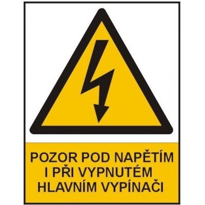 Značka výstrahy pozor pod napětím 90x120 mm – Zboží Dáma