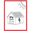 Piktogram Označení FVE na budově s baterií - PV symbol - bezpečnostní tabulka, plast 2 mm s dírkami (A6) 105 x 148 mm