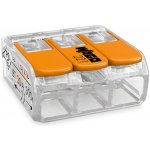 WAGO Svorka krabicová 221-413 páčková spojovací pro všechny druhy vodičů 3 x 4 mm², oranžová/transparentní 221-413 – Zboží Mobilmania
