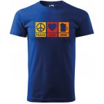 Dobrý Triko pánské tričko Peace love beer Královsky modrá – Hledejceny.cz