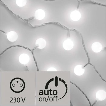 Emos ZY2021T 40 LED světelný řetěz – kuličky 2,5cm, 4m, teplá b., časovač