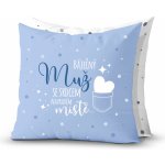 Nekupto Dárkový polštář Báječný muž se srdcem na pravém místě 30x30 – Zboží Dáma