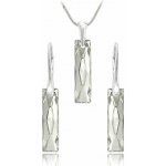 Swarovski Elements Queen Baguette krystal Stříbrná sada 39022.2 – Zboží Dáma