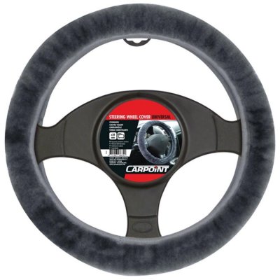 Carpoint Potah volantu ovčí vlna šedý | Zboží Auto