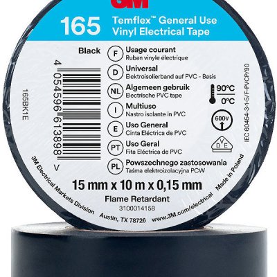 3M Temflex 165 Izolační páska 15 mm x 10 m x 0,15 mm 3 ks černá – Zboží Mobilmania