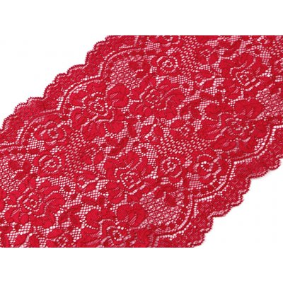 Elastická krajka / vsadka / běhoun šíře 18 cm Varianta: 4 červená tmavá, Balení: 1 m 40169/103526/274071 – Zboží Dáma