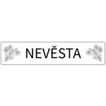 Svatba-eshop Svatební cedulka SPZ Nevěsta s kopretinami - SPZ na svatební auto – Hledejceny.cz
