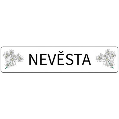Svatba-eshop Svatební cedulka SPZ Nevěsta s kopretinami - SPZ na svatební auto – Hledejceny.cz