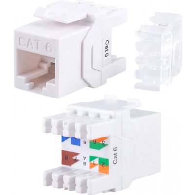 W-Star KRJ45-C6-180 - Keystone Jack CAT6 RJ45 UTP, 180°, narážecí (IDC) | Zboží Auto