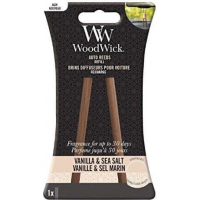 Woodwick Náhradní vonné tyčinky do auta Vanilla & Sea Salt (Auto Reeds Refill)