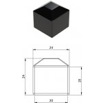 Kovoinox Vnější krytka 20 x 20 mm, plastová PE, černá – Sleviste.cz