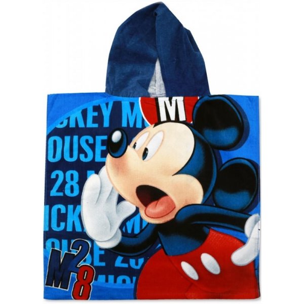 Setino · Dětské / chlapecké plážové pončo - osuška s kapucí Mickey Mouse -  Disney - modré 55 x 110 cm od 259 Kč - Heureka.cz