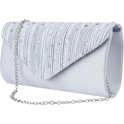 Elegantní dámská společenská taška přes rameno šedá/stříbrná syntetika 22x12 cm – Zboží Mobilmania