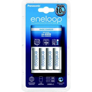 Panasonic Eneloop Basic Charger + 4x Panasonic Eneloop 1900mAh K-KJ51MCC40E