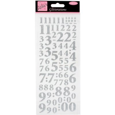 WEST DESIGN Samolepky třpytivé Čísla stříbrná – Zboží Dáma