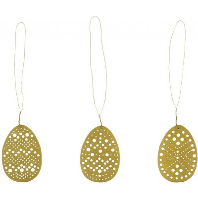 House Doctor Velikonoční dekorace Egg Cut Gold – set 3 ks, měděná barva, kov – Hledejceny.cz